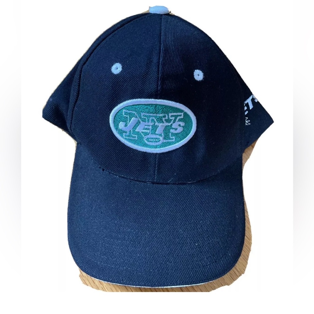 NY JETS Hat  Black vintage Black Adjustable Vel Cro